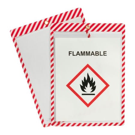 C-Line Products C-Line Shop Ticket Holder, Vinyl with Red/White Stripes, 25/Box 44104